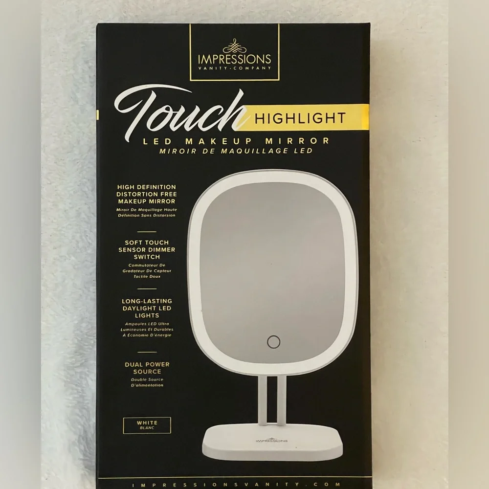 IMPRESSIONS VANITY Company Touch Highlight LED Makeup Mirror New In Box